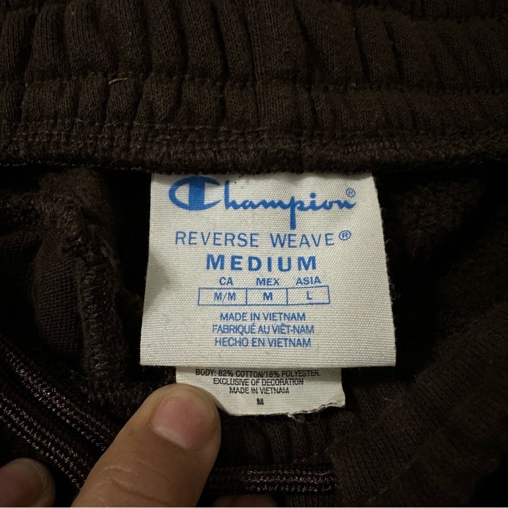 Champion Reverse Weave Mens Brown Button Tear Away Sweatpants Size M - Picture 2 of 4